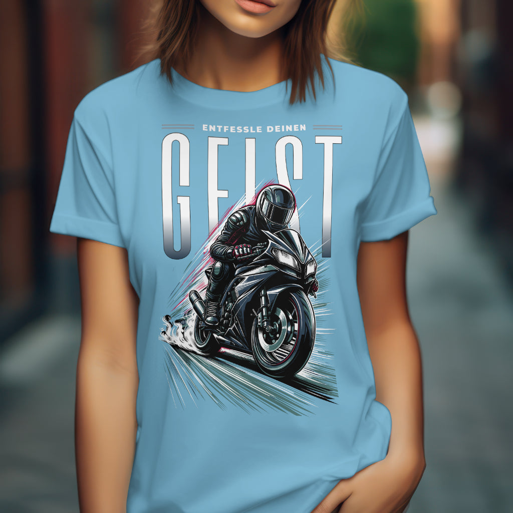 Motorrad-T-Shirt - Entfessle Deinen Geist | Einzigartiges Design für Motorrad-Enthusiasten - Premium Shirt