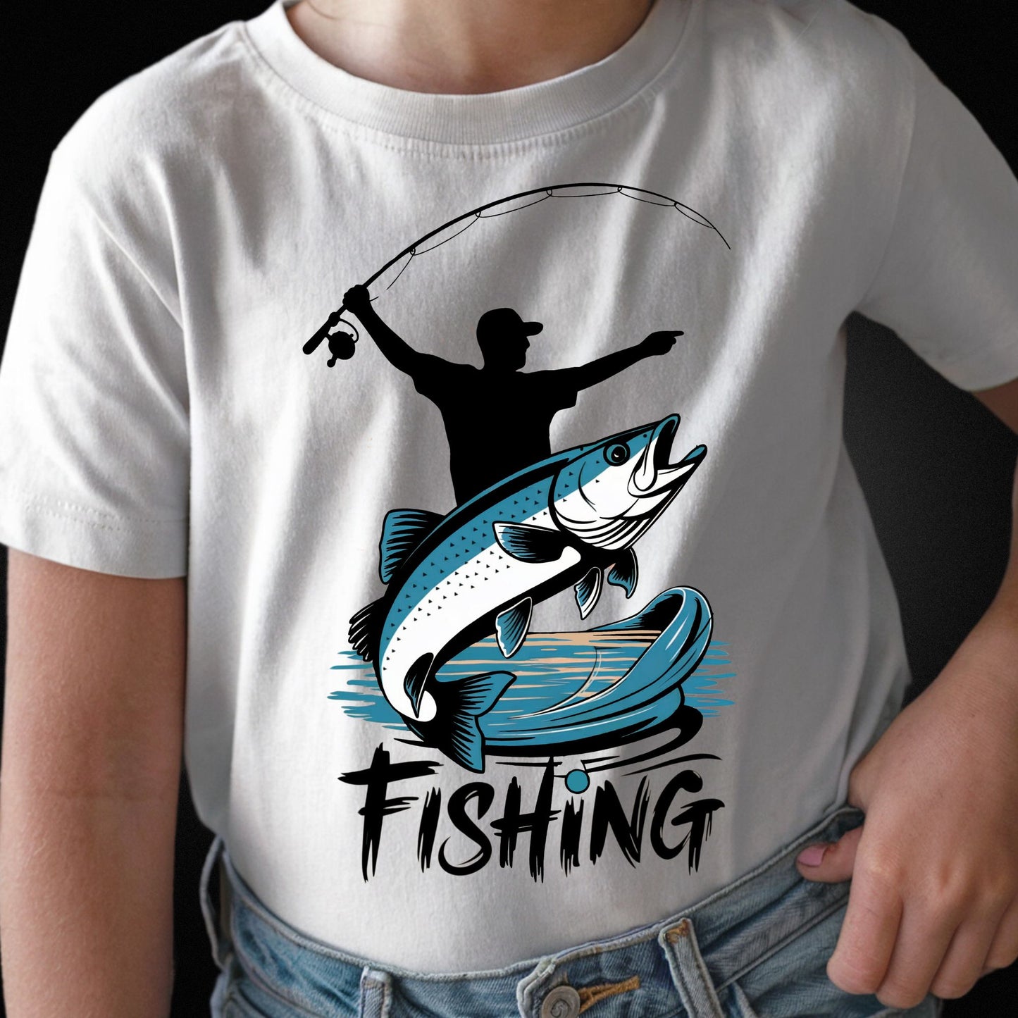 Kinder Angler T-Shirt mit coolem 'Fishing'-Spruch - Perfektes Geschenk für kleine Angler! - Kids Premium Shirt