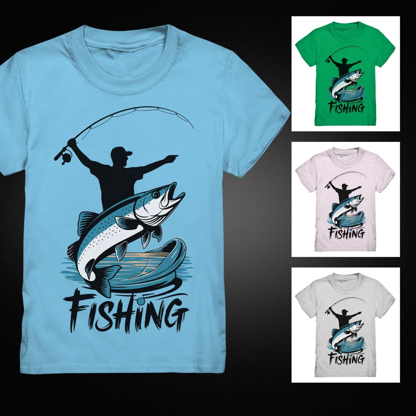 Kinder Angler T-Shirt mit coolem 'Fishing'-Spruch - Perfektes Geschenk für kleine Angler! - Kids Premium Shirt