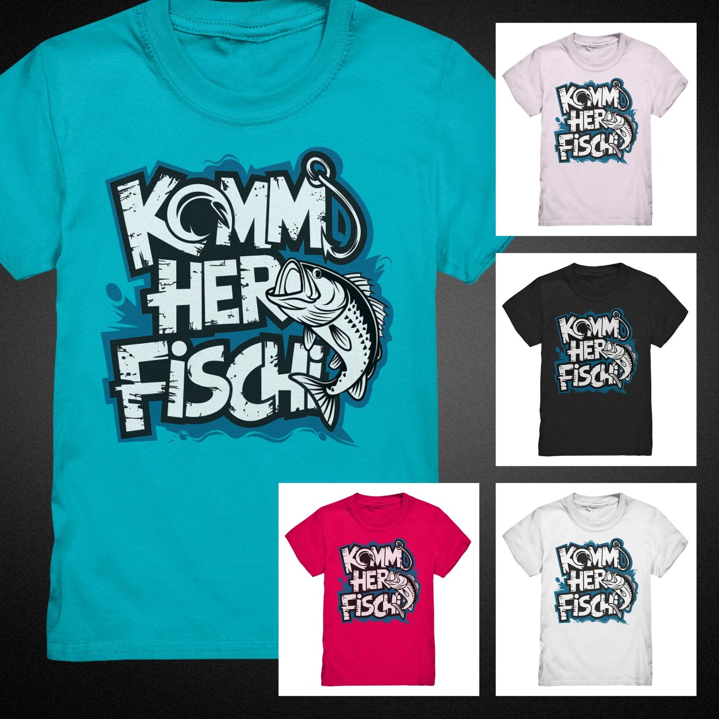 Kinder T-Shirt mit lustigem Spruch 'Komm her Fischi' - Perfekt für kleine Angler! - Kids Premium Shirt