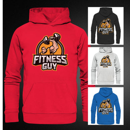 Hoodie Fitness Guy mit Muskel-Handhantel-Motiv - Perfekt für Sportbegeisterte! - Premium Unisex Hoodie