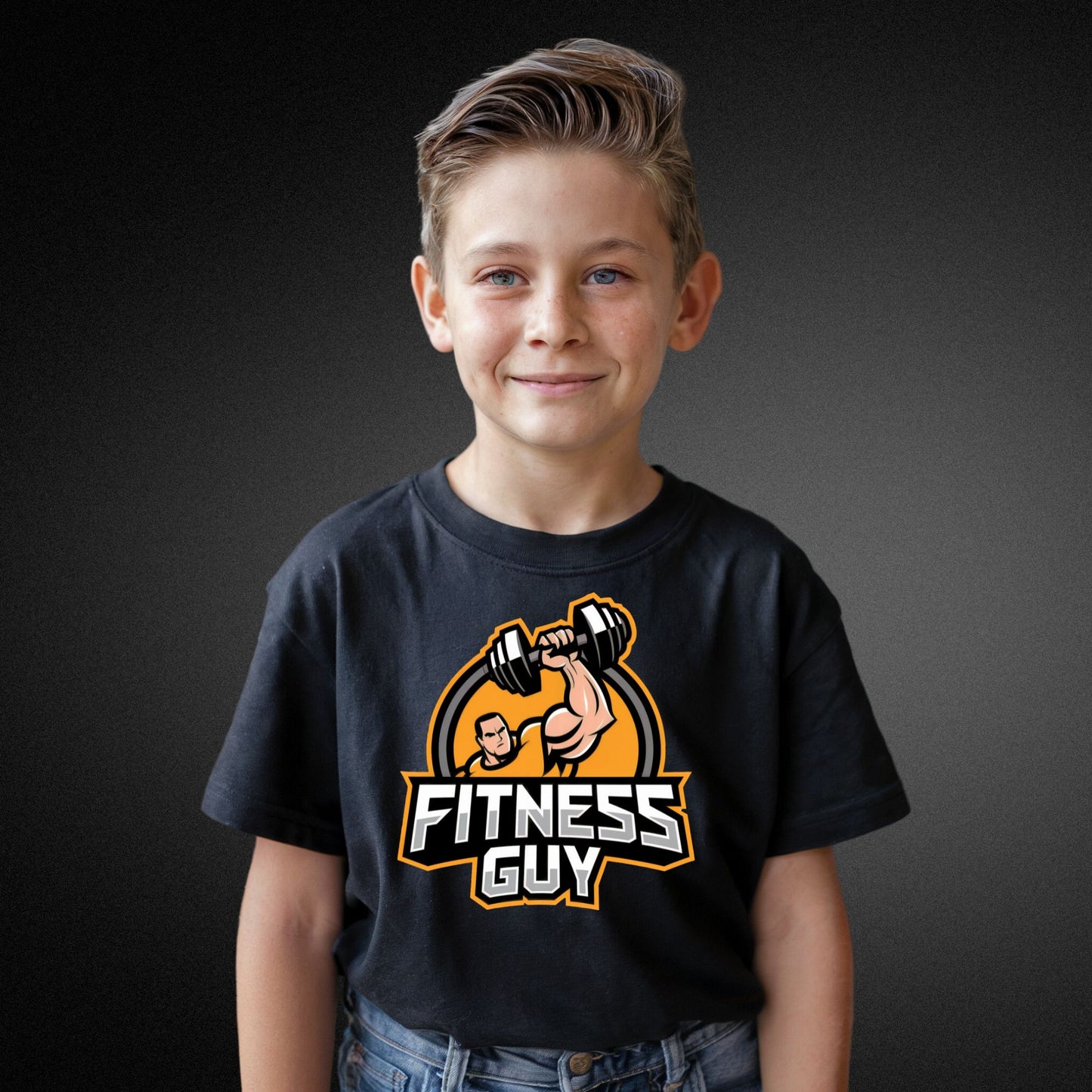 Kinder T-Shirt - Fitness Guy: Perfekt für kleine Muskelprotze & Sportbegeisterte! - Kids Premium Shirt