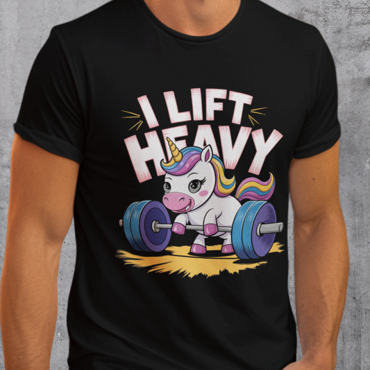 I Lift Heavy - Einhorn beim Gewichtheben - Premium Shirt