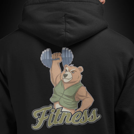 PowerBear beidseitig bedruckter Hoodie - Krafttraining, Fitness, Gym - Premium Unisex Hoodie