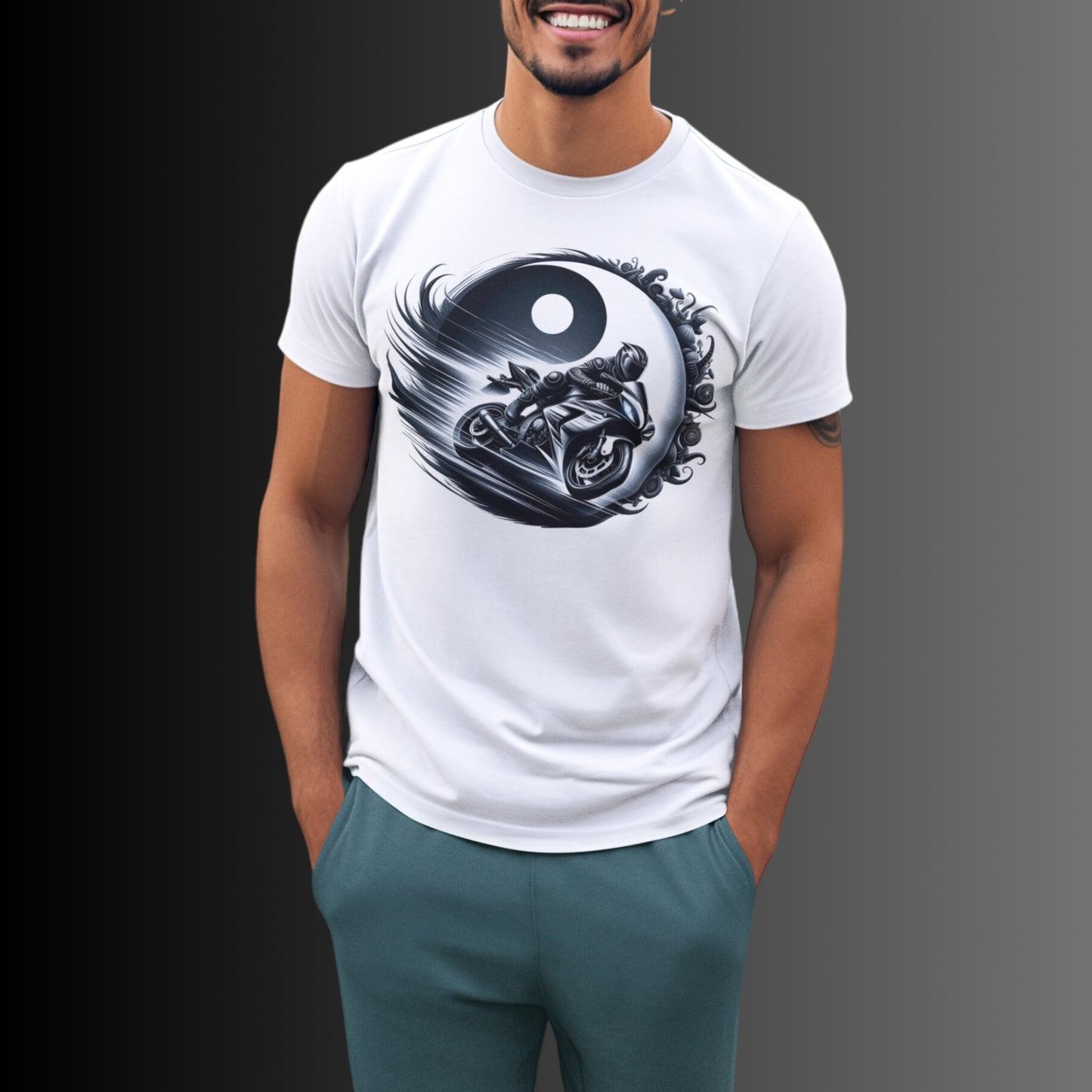 Yin und Yang Biker Shirt - Ein Muss für alle Motorradliebhaber! - Unisex Premium Shirt