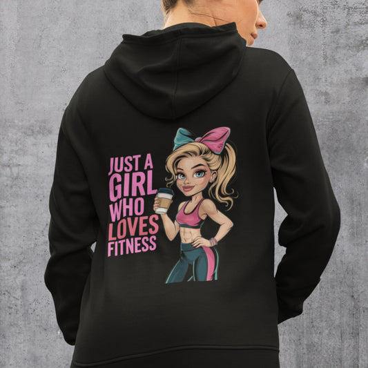 Bequemer Fitness Hoodie – 'Just a Girl Who Loves Fitness' - Premium Unisex Hoodie