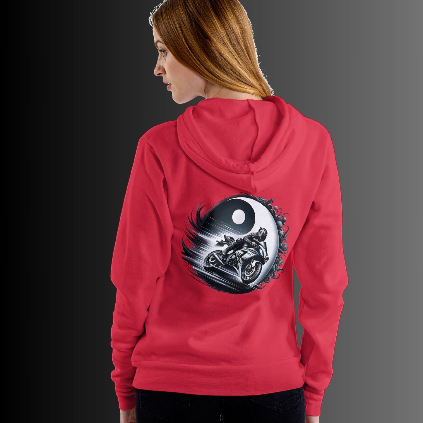 Yin und Yang Biker Hoodie – Perfekt für Motorrad-Enthusiasten - Premium Unisex Hoodie