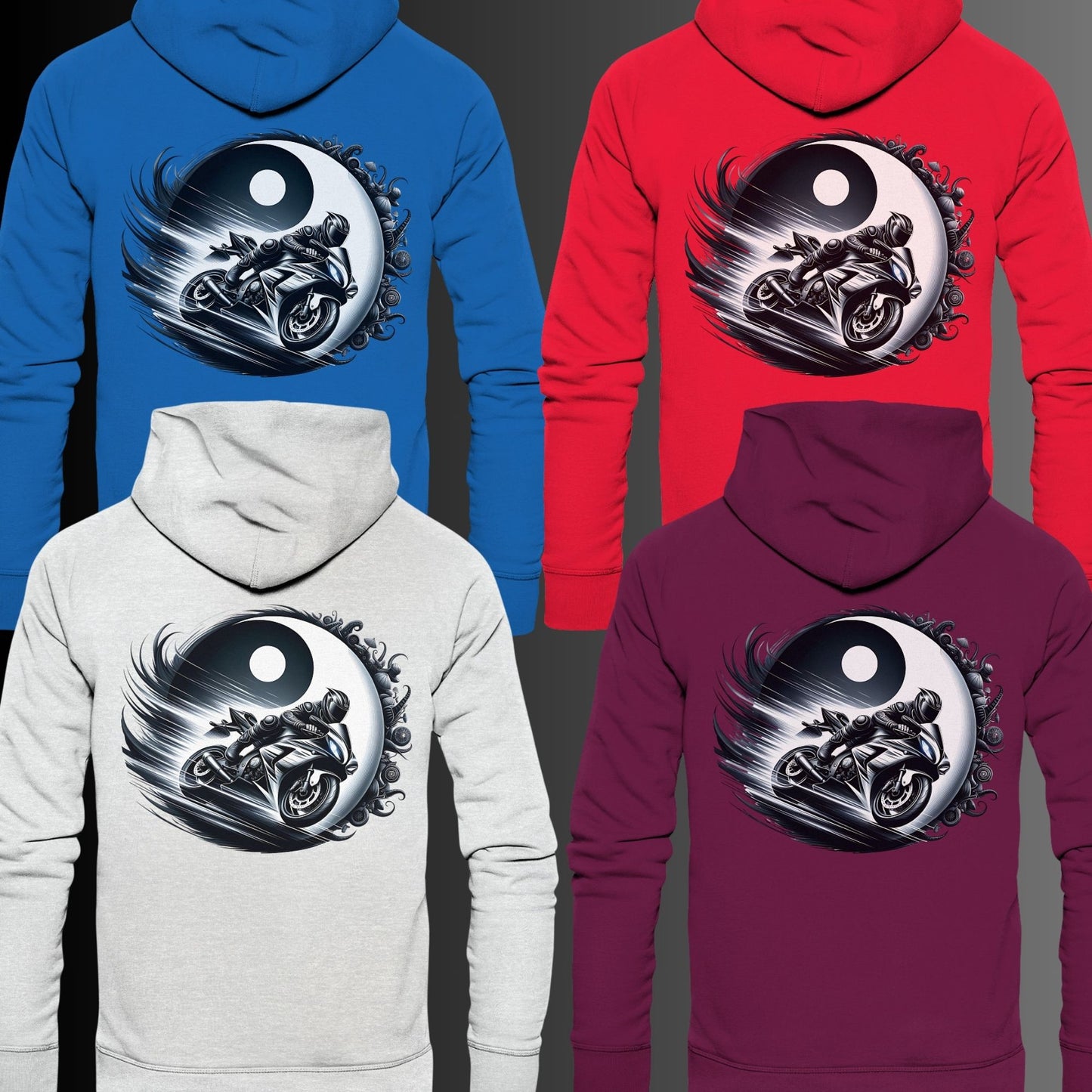 Yin und Yang Biker Hoodie – Perfekt für Motorrad-Enthusiasten - Premium Unisex Hoodie