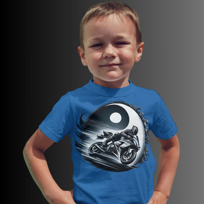 Einzigartiges Yin und Yang Biker Shirt für Kinder - Perfekt für kleine Motorradliebhaber und kleine Biker