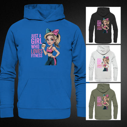 Bequemer Fitness Hoodie – 'Just a Girl Who Loves Fitness' - Premium Unisex Hoodie