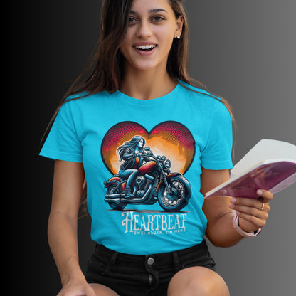 Heartbeat – Zwei Räder, Ein Herz. Cooles Design für Bikerinnen und Frauen auf dem Motorrad - Premium Shirt