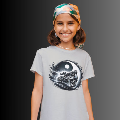 Einzigartiges Yin und Yang Biker Shirt für Kinder - Perfekt für kleine Motorradliebhaber und kleine Biker