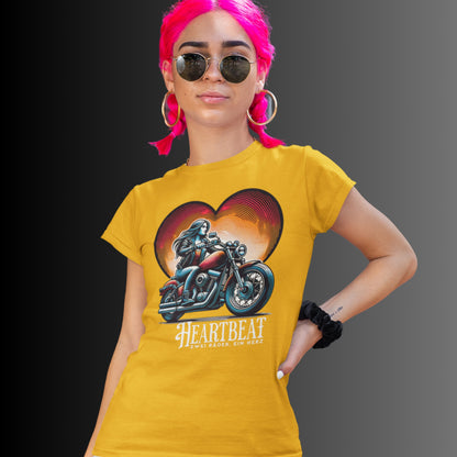 Heartbeat – Zwei Räder, Ein Herz. Cooles Design für Bikerinnen und Frauen auf dem Motorrad - Premium Shirt