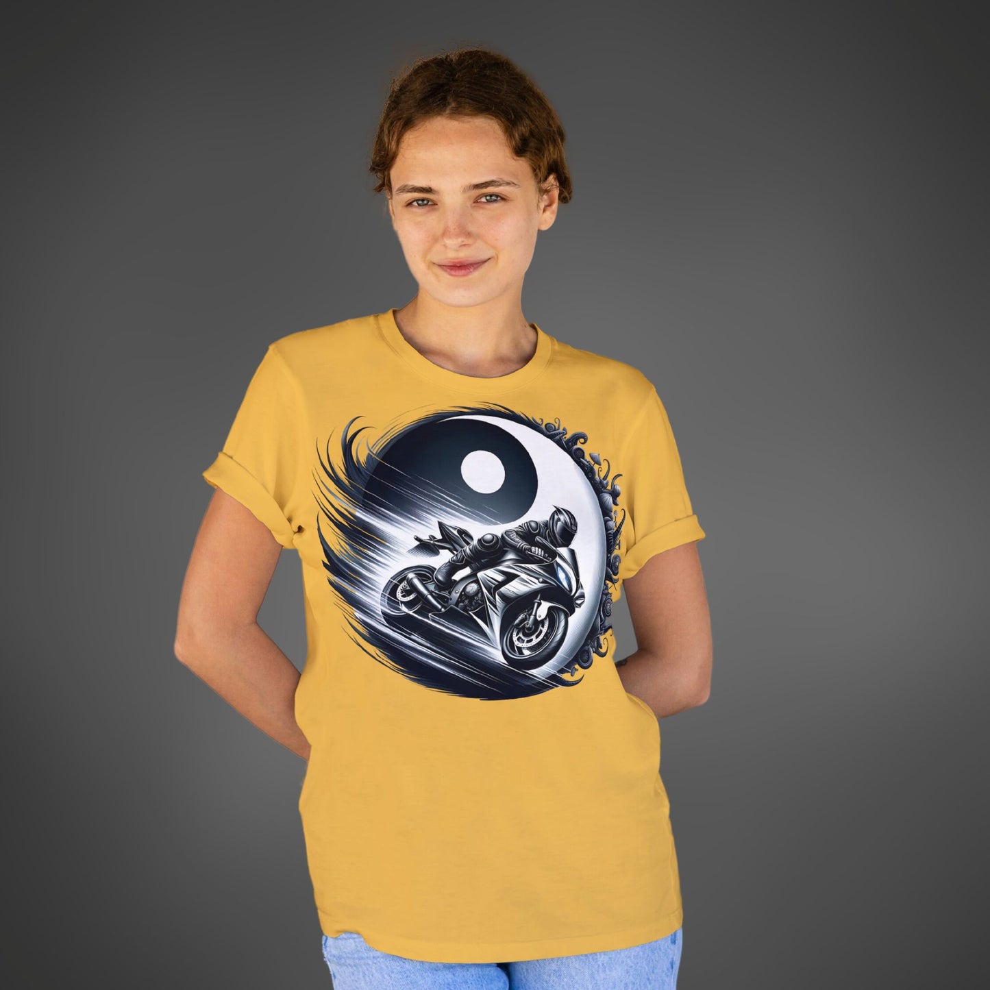 Yin und Yang Biker Ladies Shirt – Motorrad T-Shirt für Damen - Ladies Premium Shirt