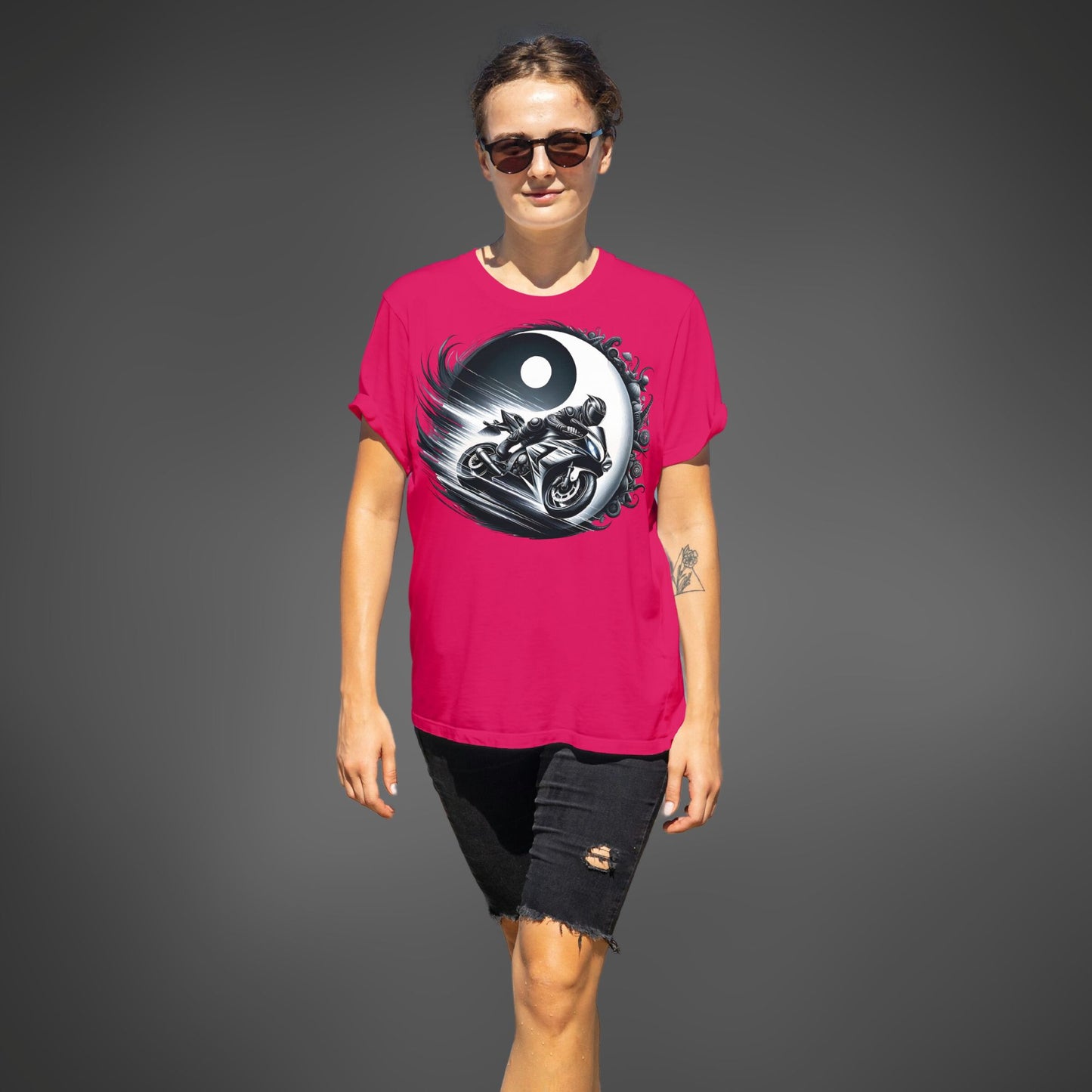 Yin und Yang Biker Ladies Shirt – Motorrad T-Shirt für Damen - Ladies Premium Shirt