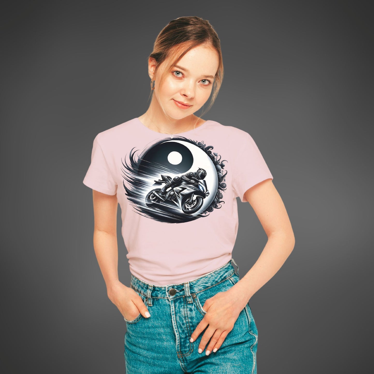 Yin und Yang Biker Ladies Shirt – Motorrad T-Shirt für Damen - Ladies Premium Shirt