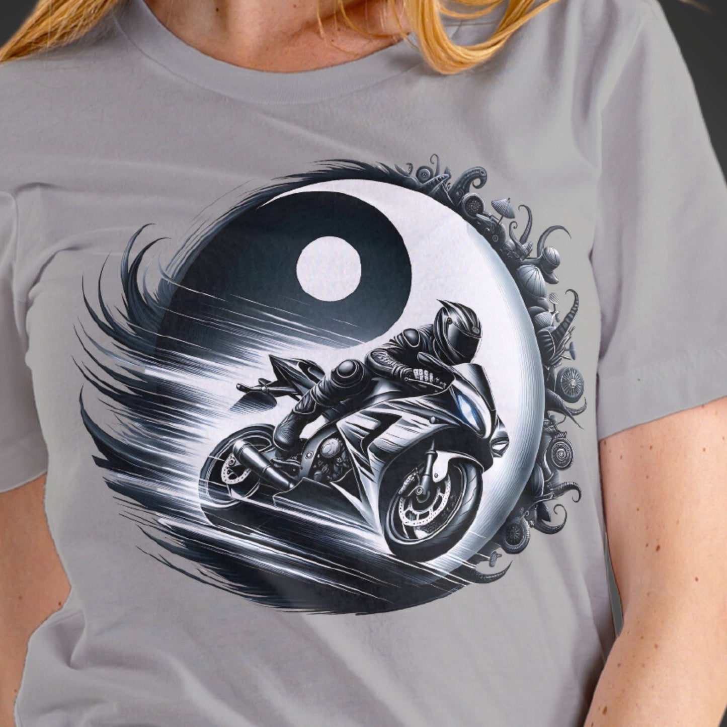 Yin und Yang Biker Ladies Shirt – Motorrad T-Shirt für Damen - Ladies Premium Shirt