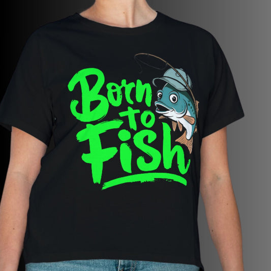 Born To Fish - Damen Shirt mit Fischmotiv für Anglerinnen - Ladies Premium Shirt