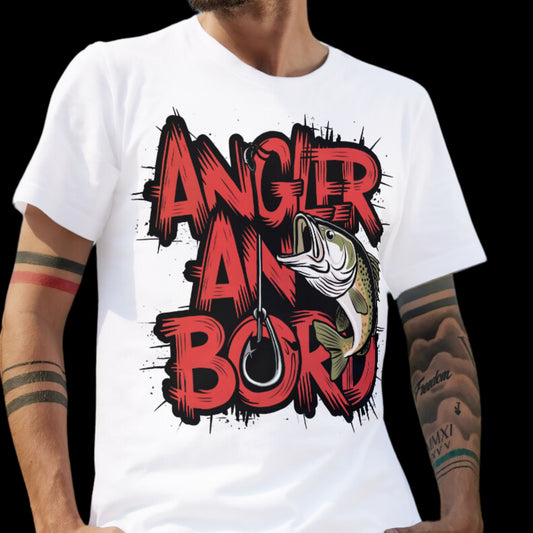 Angler an Bord - Stylisches T-Shirt mit coolem Fischmotiv und Schriftzug! - Premium Shirt