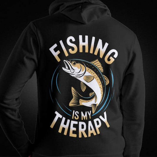 Fishing is my therapy - beidseitig bedruckter Angler-Hoodie - Premium Unisex Hoodie