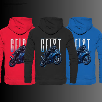 Bikerhoodie: Entfessle deinen Geist - Blaues Motorrad Hoodie Premium Unisex Hoodie