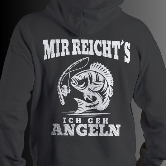 beidseitig bedruckter Angel-Hoodie – Perfekt für passionierte Angler! "Mir reichts ich geh angeln"- Premium Unisex Hoodie