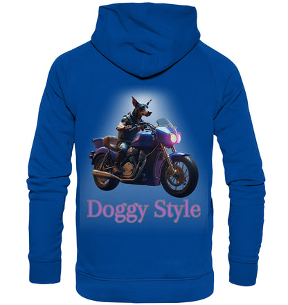 Doggy Style - Lustiges Motiv mit einem motorradfahrendem Hund. - Basic Unisex Hoodie