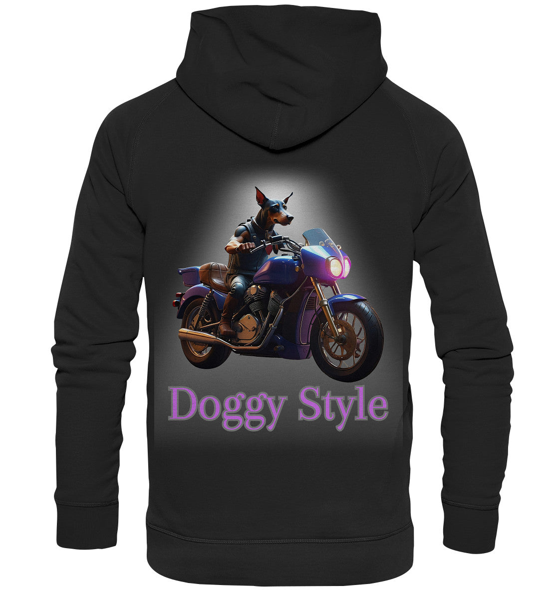 Doggy Style - Lustiges Motiv mit einem motorradfahrendem Hund. - Basic Unisex Hoodie