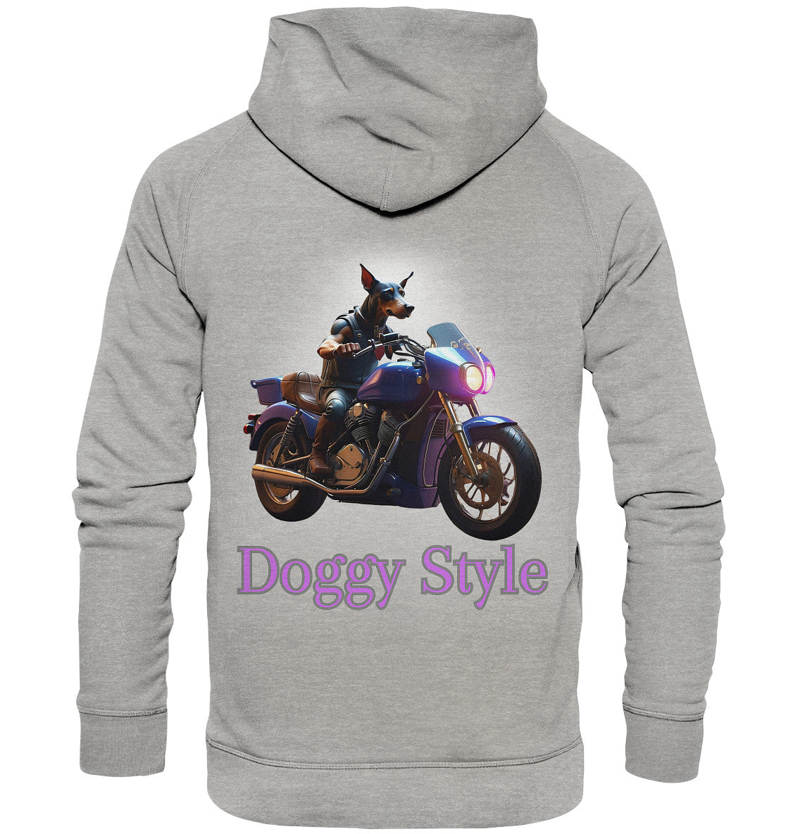 Doggy Style - Lustiges Motiv mit einem motorradfahrendem Hund. - Basic Unisex Hoodie