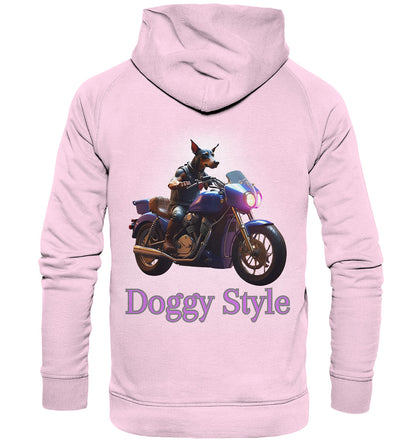 Doggy Style - Lustiges Motiv mit einem motorradfahrendem Hund. - Basic Unisex Hoodie