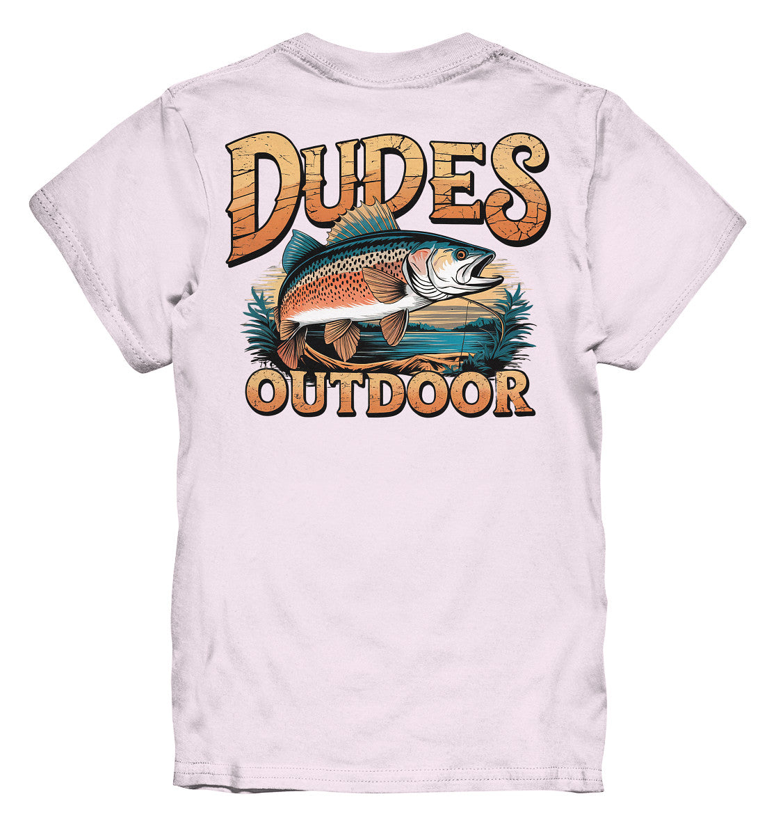 Dudes Outdoor Kinder T-Shirt – Fisch- und Angelruten-Motiv für kleine Angler - Kids Premium Shirt