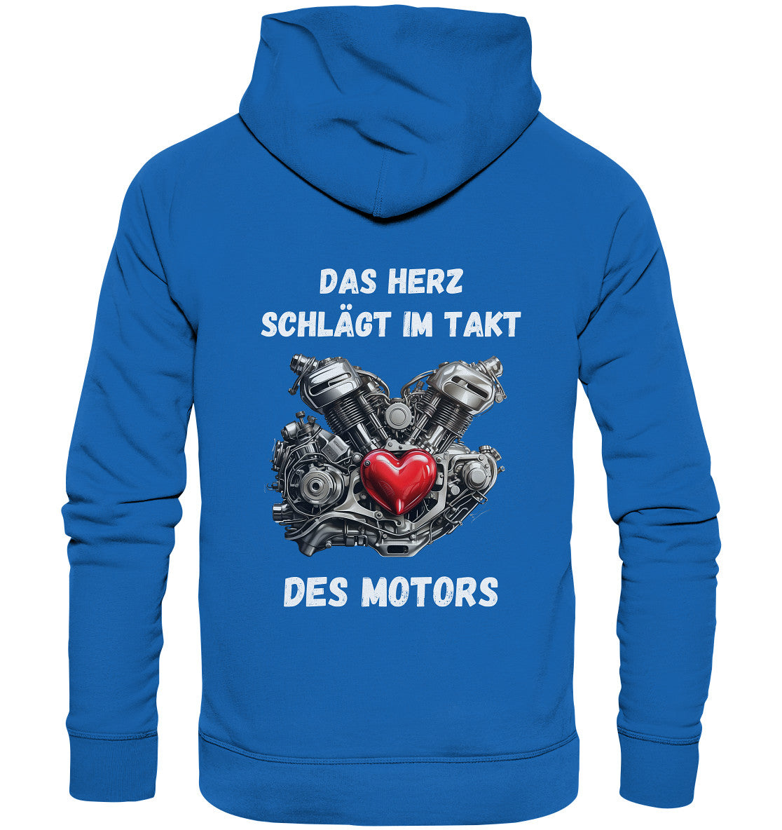 Backprint: Das Herz schlägt im Takt des Motors - Premium Unisex Hoodie