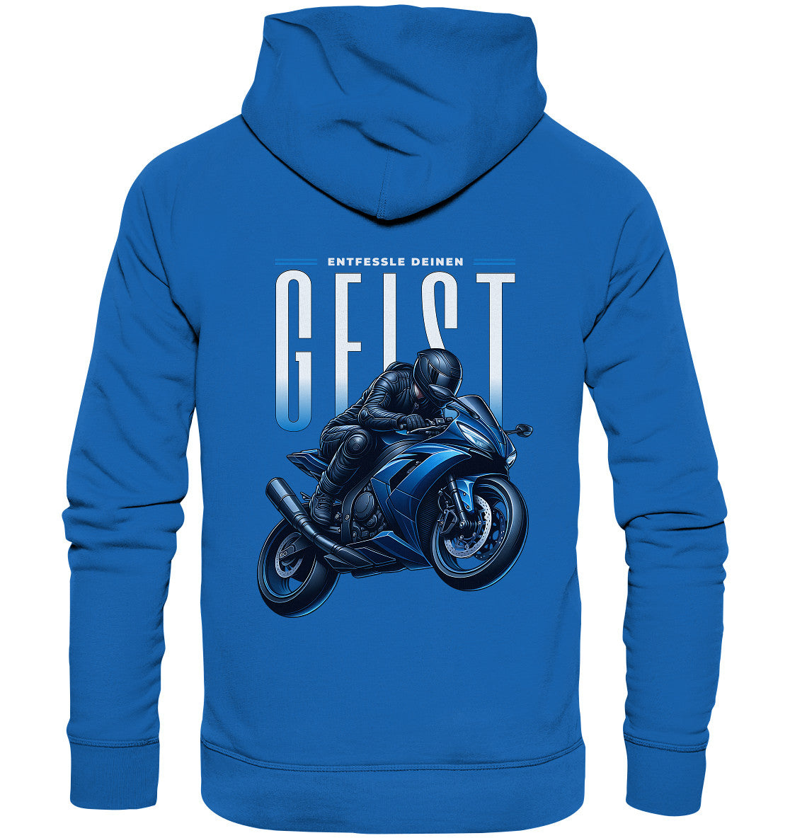 Bikerhoodie: Entfessle deinen Geist - Blaues Motorrad Hoodie Premium Unisex Hoodie