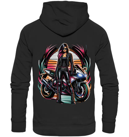 Stylisches Bikerin Shirt oder Hoodie – Perfekt für Motorrad-Liebhaberinnen - Premium Unisex Hoodie