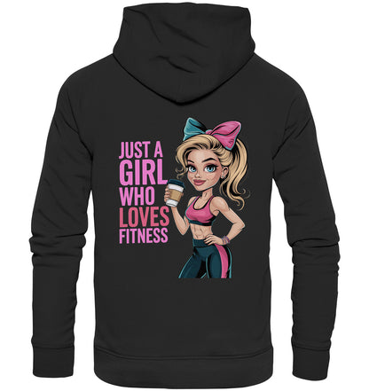 Bequemer Fitness Hoodie – 'Just a Girl Who Loves Fitness' - Premium Unisex Hoodie