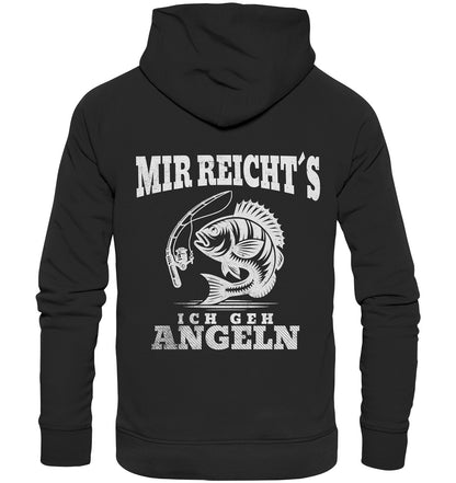 beidseitig bedruckter Angel-Hoodie – Perfekt für passionierte Angler! "Mir reichts ich geh angeln"- Premium Unisex Hoodie