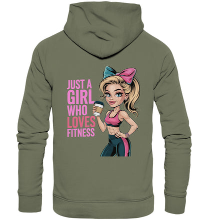 Bequemer Fitness Hoodie – 'Just a Girl Who Loves Fitness' - Premium Unisex Hoodie