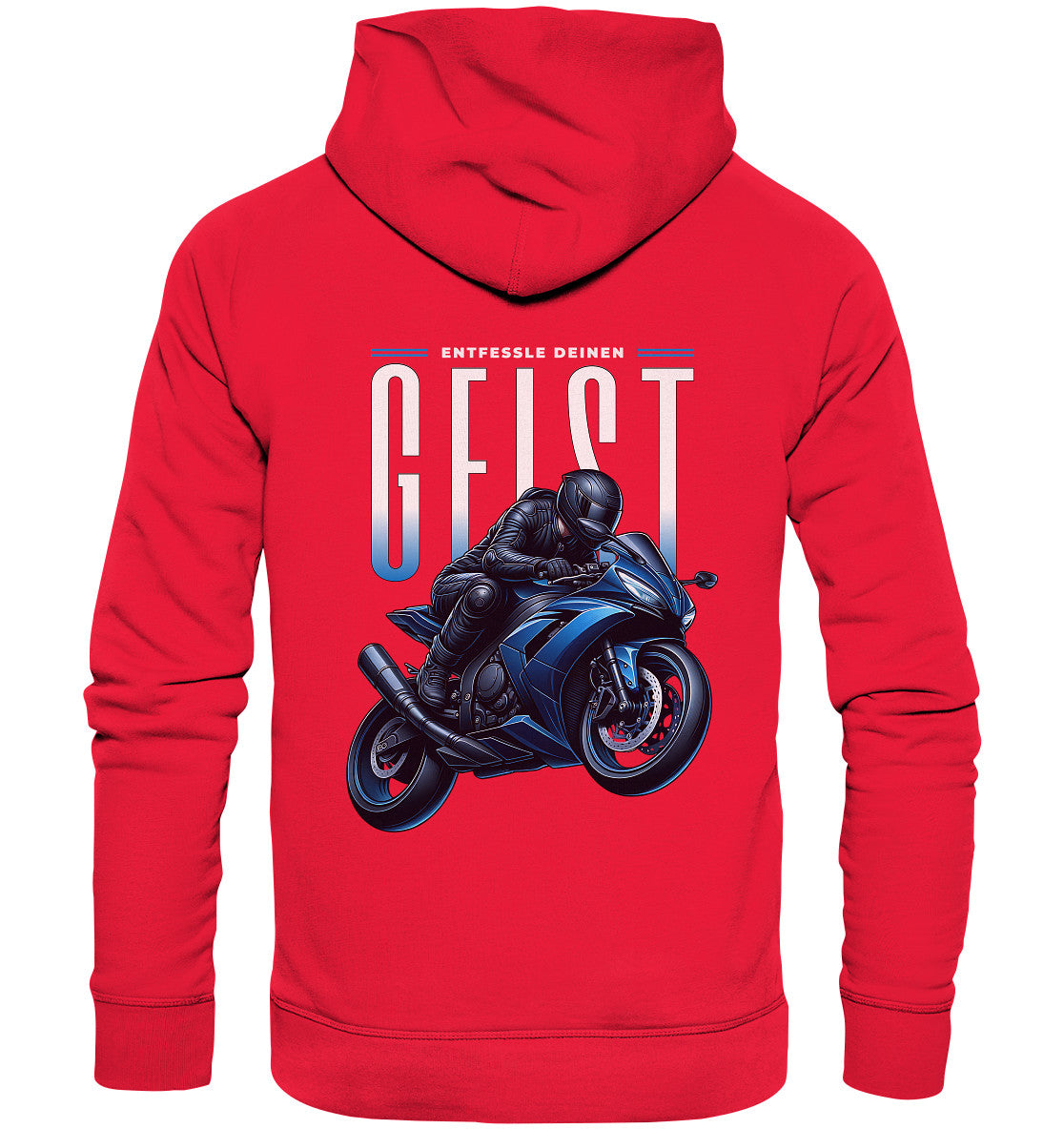 Bikerhoodie: Entfessle deinen Geist - Blaues Motorrad Hoodie Premium Unisex Hoodie