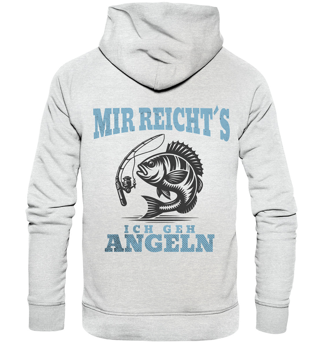 Hoodie 'Mir reichts ich gehe angeln' mit Fisch und Angelrute Motiv - Beidseitig bedruckt - Premium Unisex Hoodie