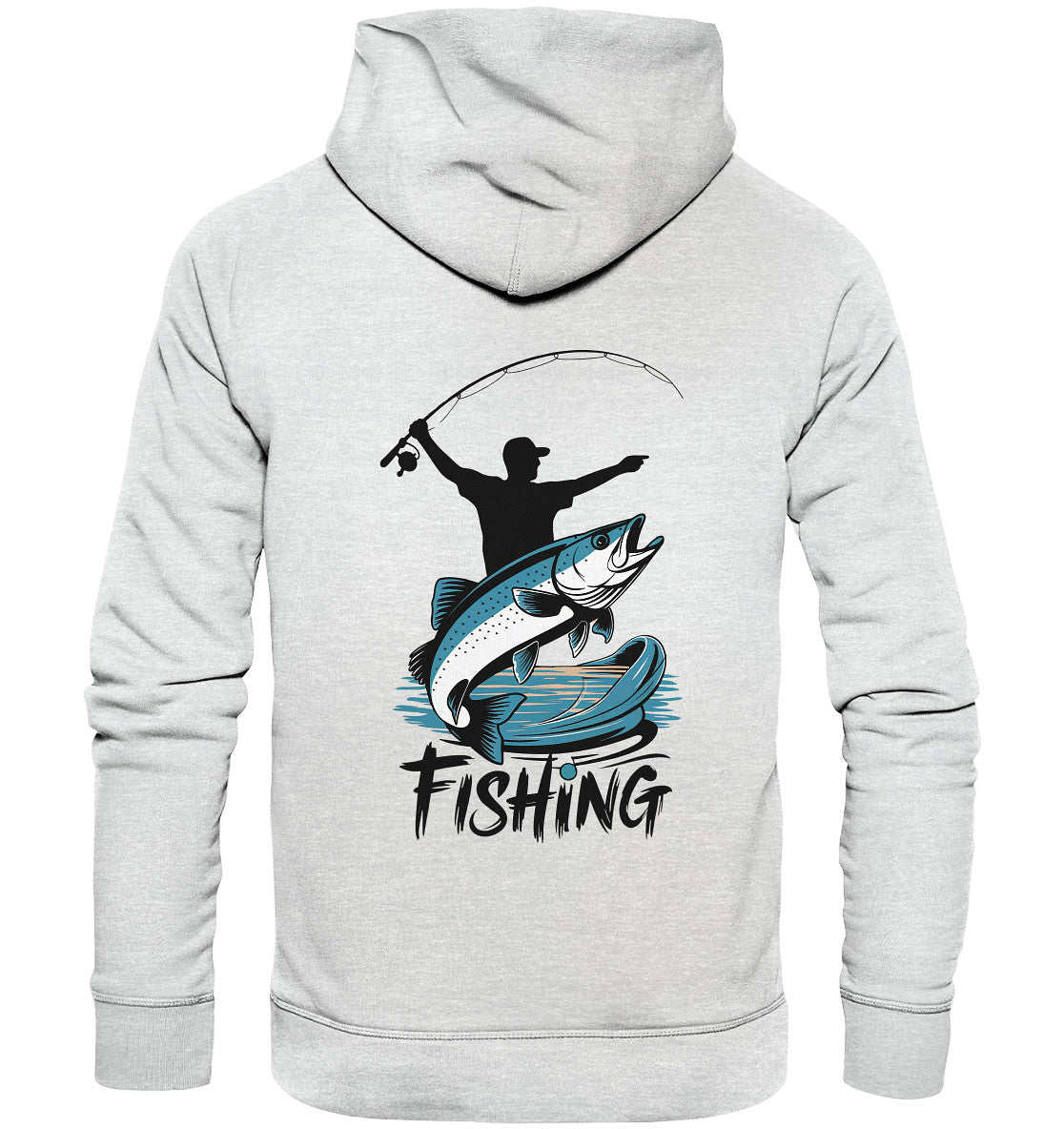 Angler-Hoodie - Beidseitig Bedruckt mit Angler-Motiv und Spruch 'Fishing' - Premium Unisex Hoodie