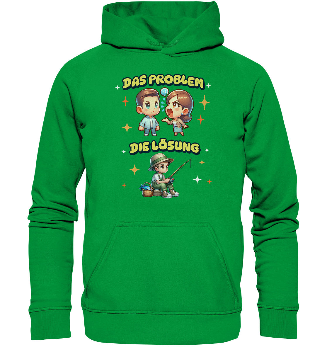 Das Problem, die Lösung - Lustiges Design für Angler -  Unisex Hoodie zum Angeln