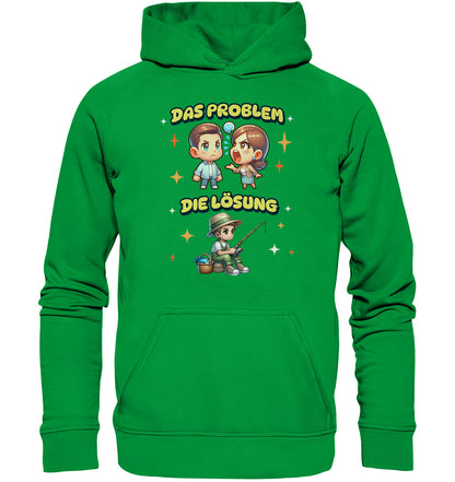 Das Problem, die Lösung - Lustiges Design für Angler -  Unisex Hoodie zum Angeln