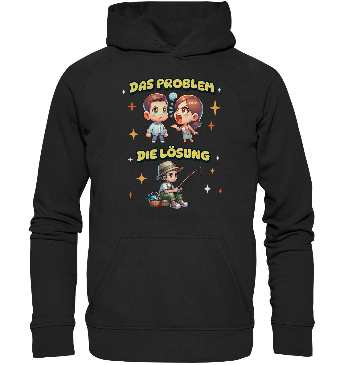 Das Problem, die Lösung - Lustiges Design für Angler -  Unisex Hoodie zum Angeln