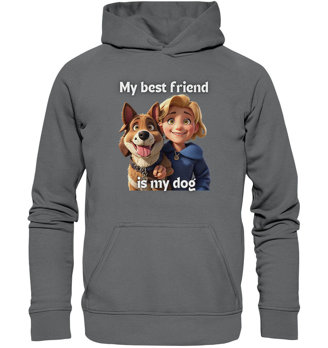 My best friend is my dog - boy and dog - Basic Unisex Hoodie