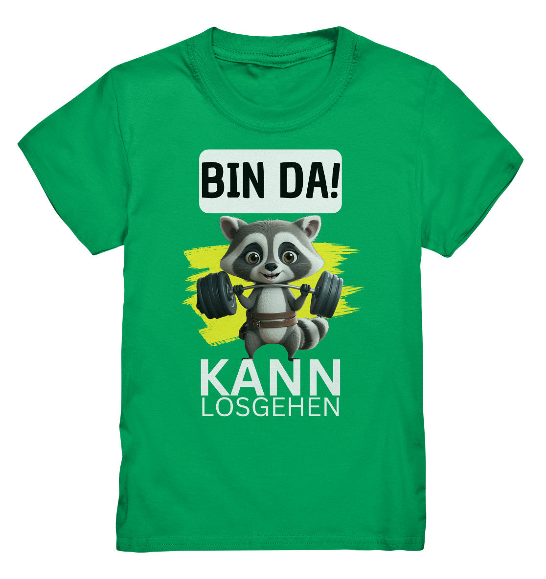 Fitness Waschbär - Bin da kann losgehen. Shirt für Sport, Fitness und Krafttraining - Kids Premium Shirt