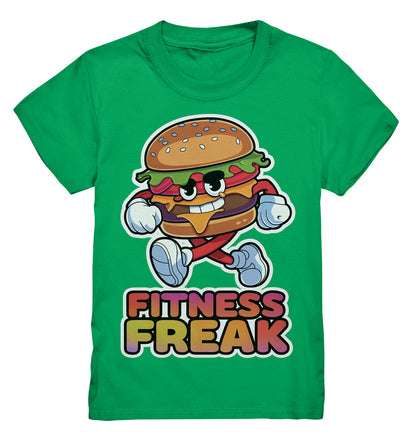 Kinder T-Shirt – Fitness Freak mit lustigem Laufenden Hamburger - Kids Premium Shirt