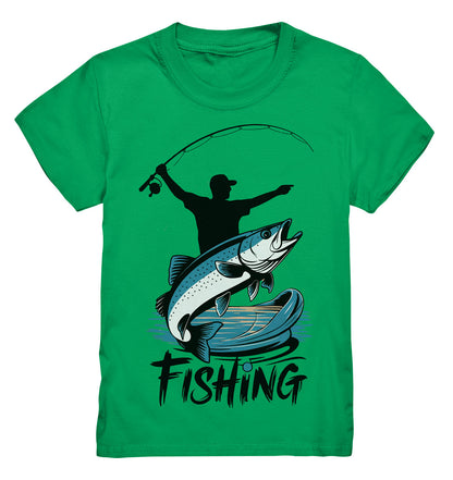 Kinder Angler T-Shirt mit coolem 'Fishing'-Spruch - Perfektes Geschenk für kleine Angler! - Kids Premium Shirt