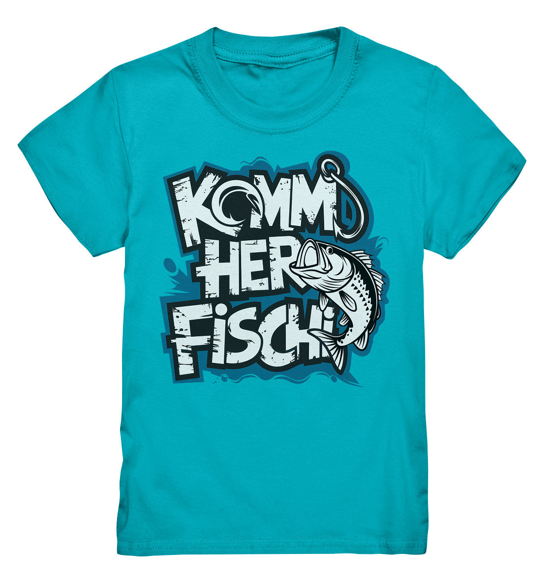 Kinder T-Shirt mit lustigem Spruch 'Komm her Fischi' - Perfekt für kleine Angler! - Kids Premium Shirt