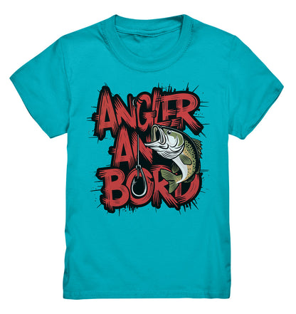 Kinder T-Shirt 'Angler an Bord' mit Fischmotiv und coolem Schriftzug - Perfekt für kleine Angelfans! - Kids Premium Shirt