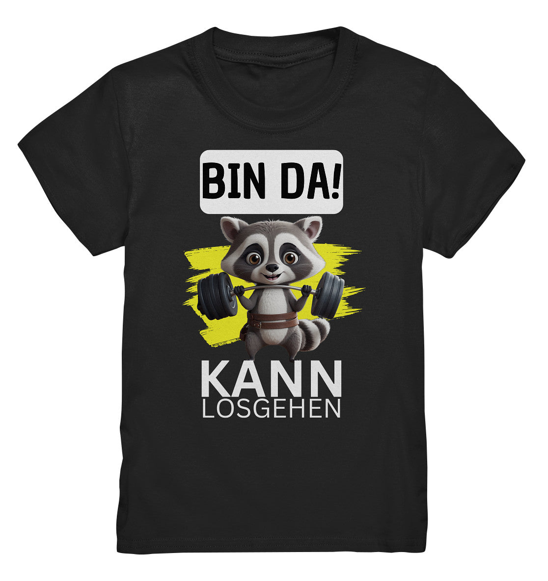 Fitness Waschbär - Bin da kann losgehen. Shirt für Sport, Fitness und Krafttraining - Kids Premium Shirt